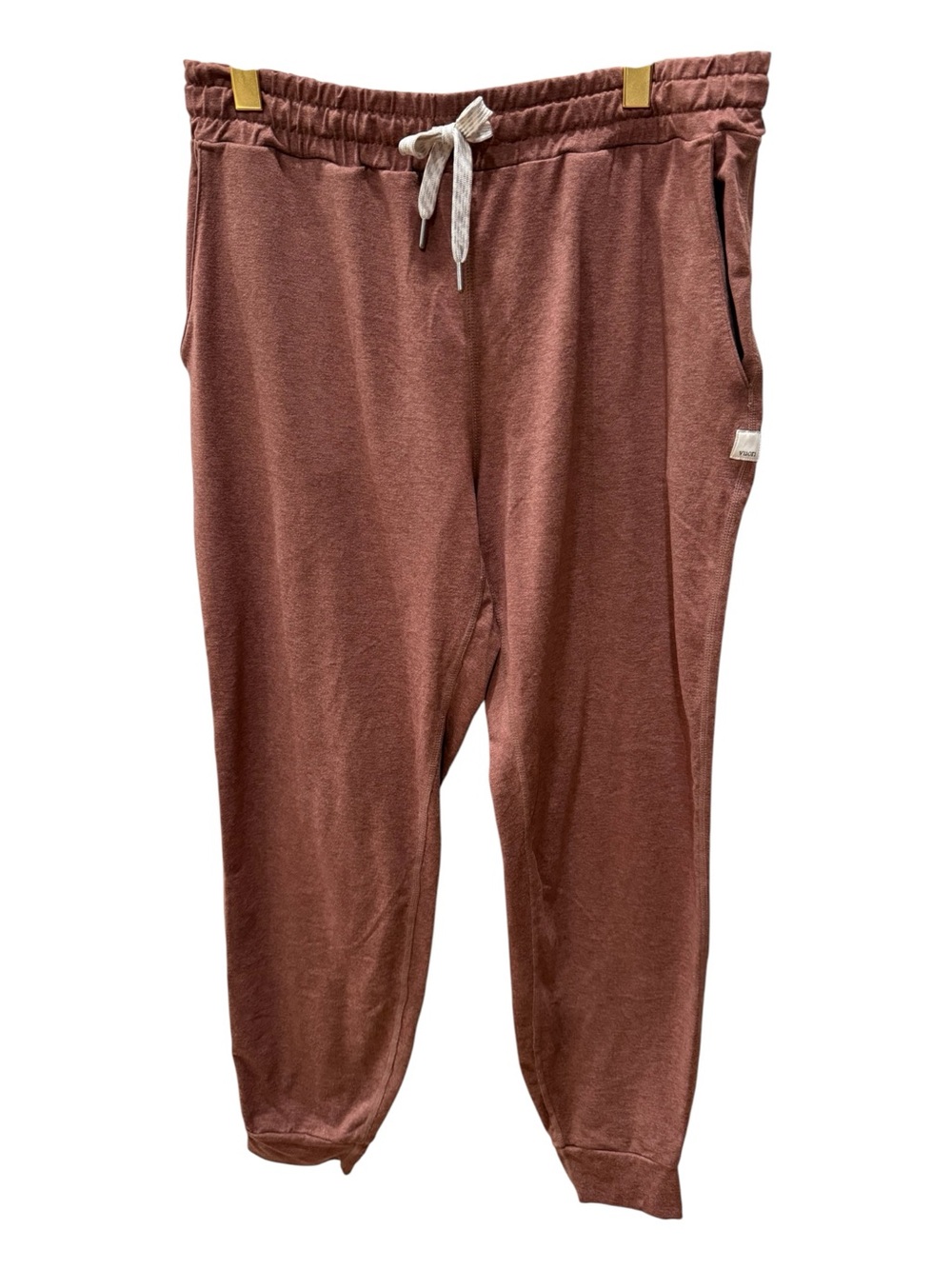 Vuori Women’s Jogger Pants Brown Size S Drawstring Pockets 27” Inseam Tapered